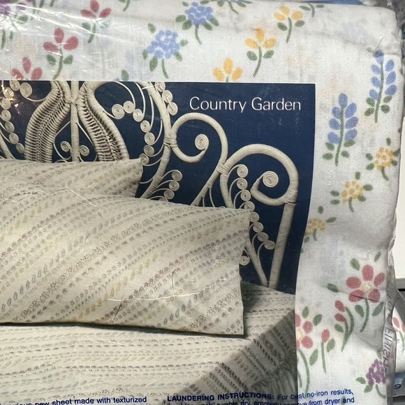 2 Vintage Morgan Jones Country Gardens Springs Twin Flat Sheet No-Iron Twilite - Picture 2 of 9